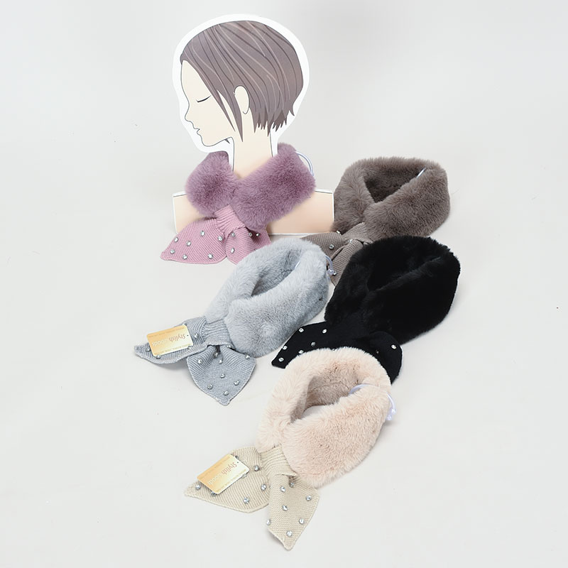 ビジュー付きニット&ファーティペット