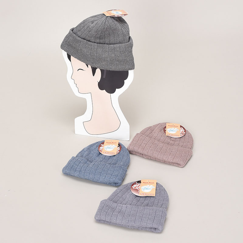 婦人モヘアフリース付きニット帽