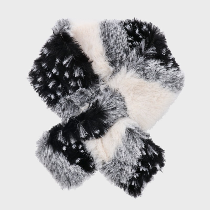 三色ファー差込みティペット