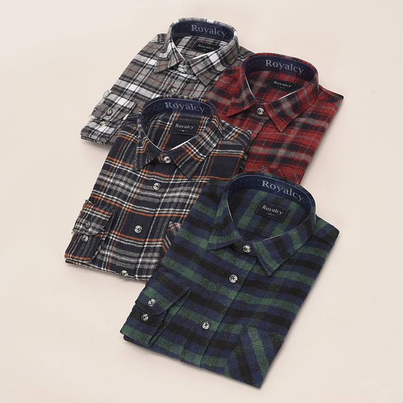 紳士長袖ビエラ起毛シャツ