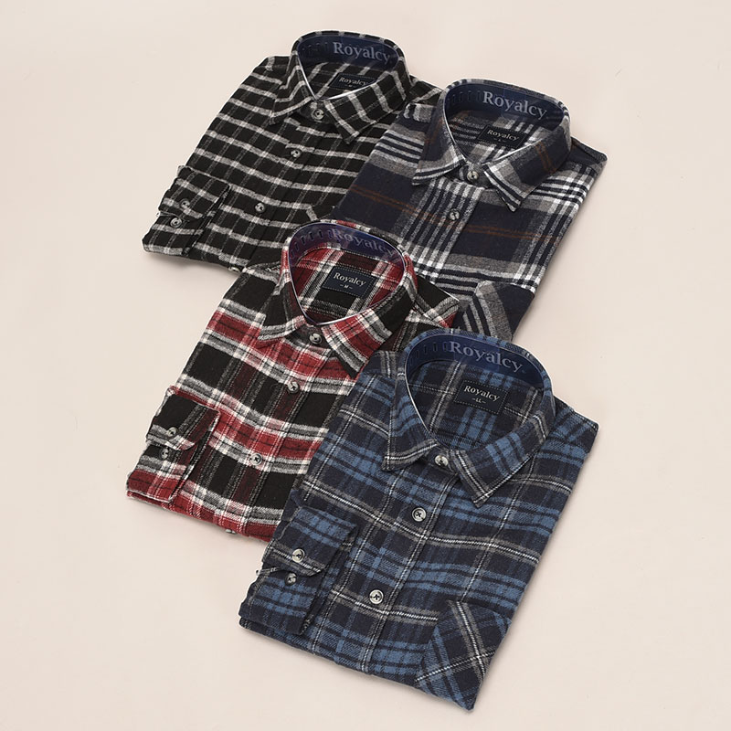 紳士長袖ビエラ起毛シャツ