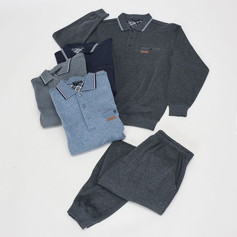 紳士裏起毛無地ポロスーツ