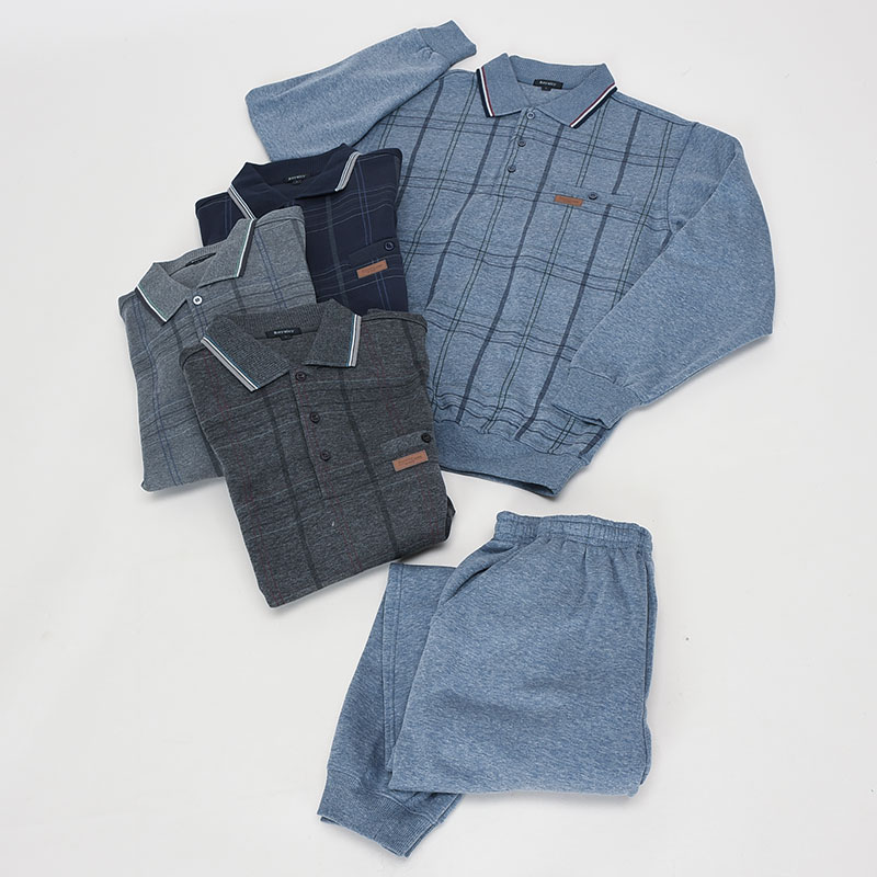 紳士裏起毛前身格子ポロスーツ