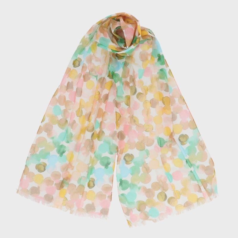 コットンプリントストール(メルトドット柄)/UV加工・ウォッシャブル