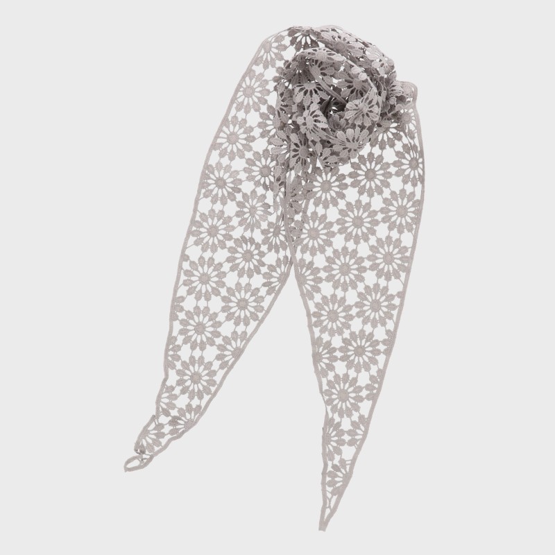 三角コットンレーススカーフ(花柄)