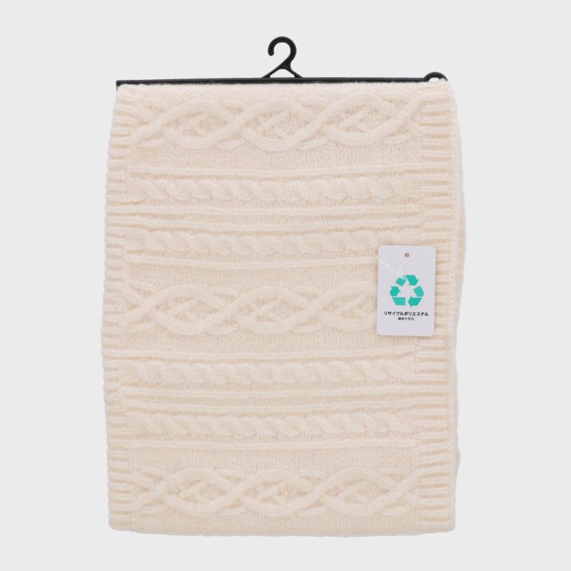 ふんわり柄編みニットネックウォーマー