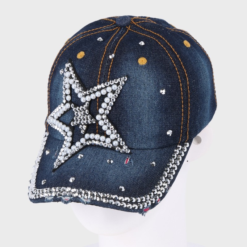 キラキラストーンデニムCAPキャップ(星)