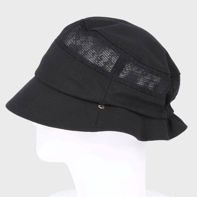 『風通速乾』チャーム付きレース切り替えハット/後ろゴム入り・手洗い可能