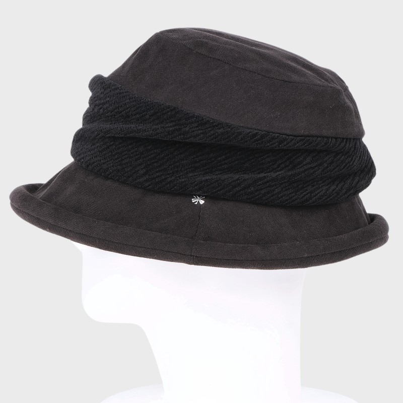 『吸湿裏暖』クローバーチャーム付きロールアップハット