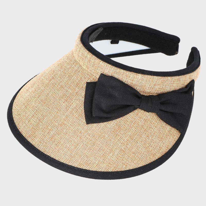 『milsaミルサ』顔が明るく見える美人バイザー(サイドリボン)/UV90%あご紐付き・すべり取り外し可能