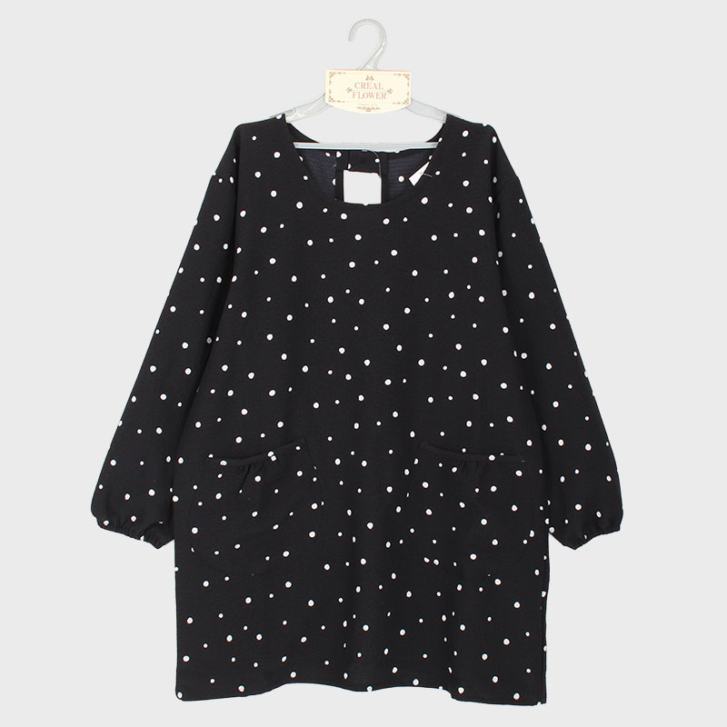 婦人チリメンしぼドット柄カッポー(ボタン×ひも)