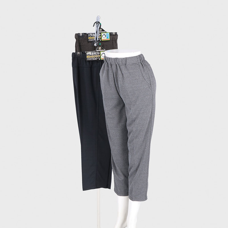 婦人しわになりにくい杢ストレッチめちゃらくパンツ58