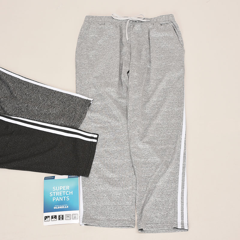 紳士カチオン杢2本ラインストレートパンツ