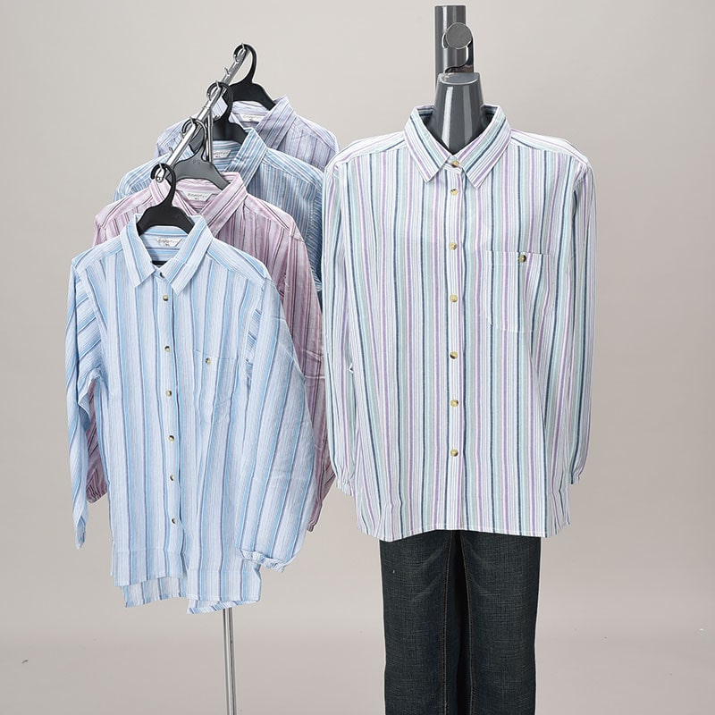 婦人ストライプ作業ブラウスLL寸