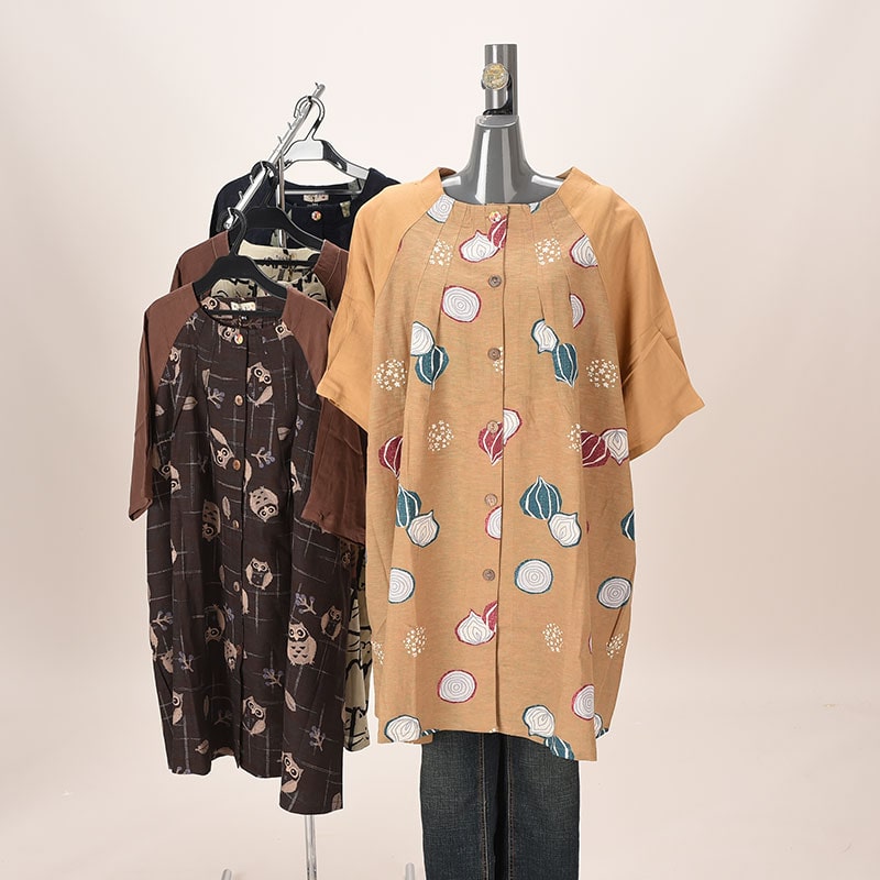 和柄ラグランチュニック