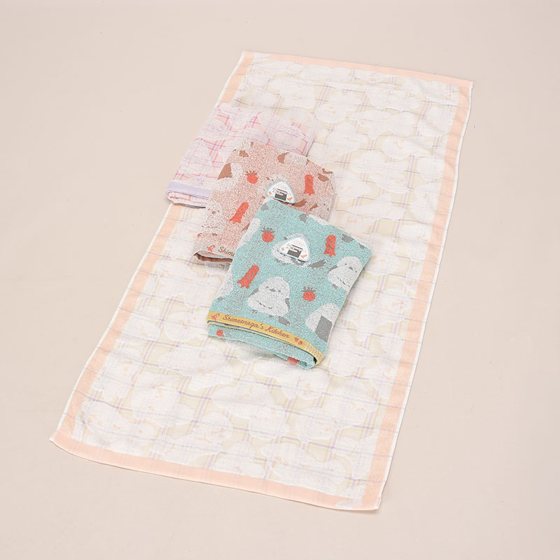 特価無撚糸動物柄バスタオル