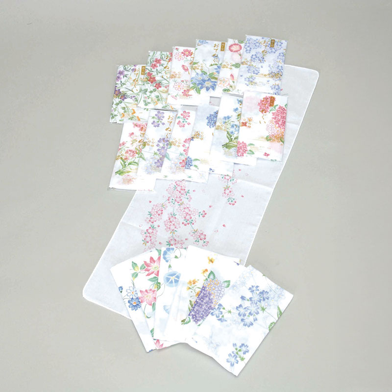 花柄ガーゼ手拭(1P袋)