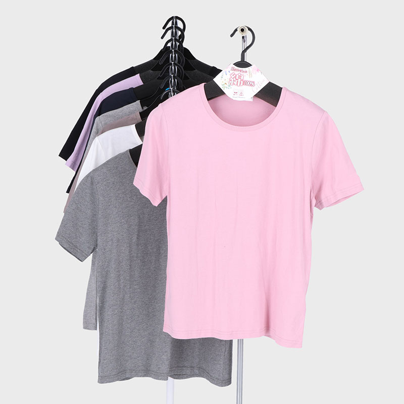 婦人大寸半袖綿100無地Tシャツ