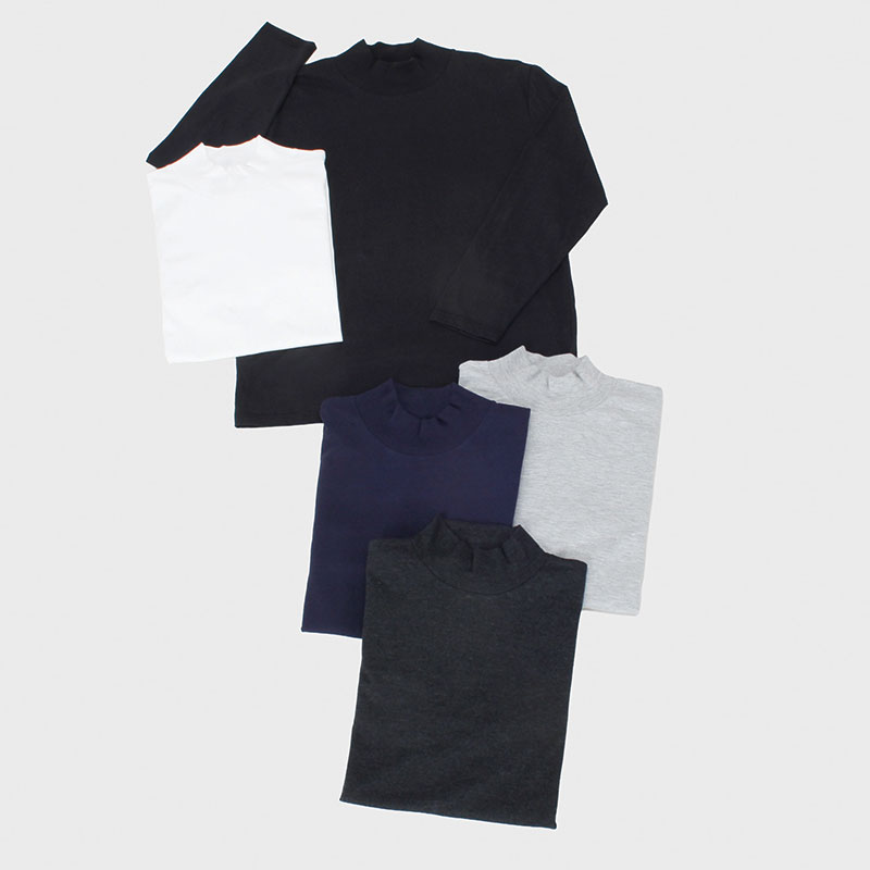 紳士長袖無地ハイネックTシャツ