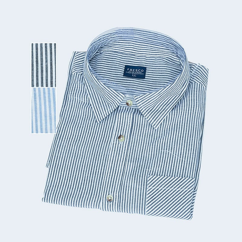 紳士長袖ヒッコリーシャツ