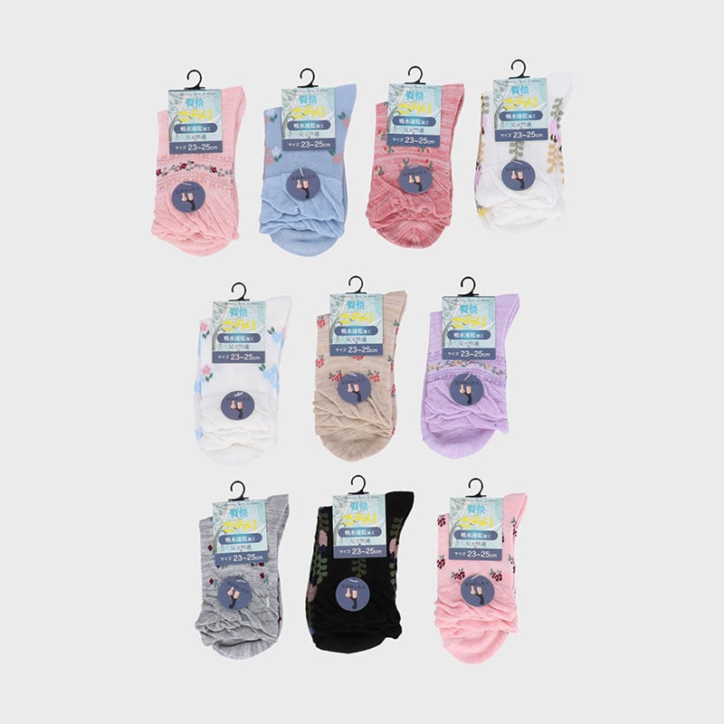 婦人綿混クルーソックス「E」