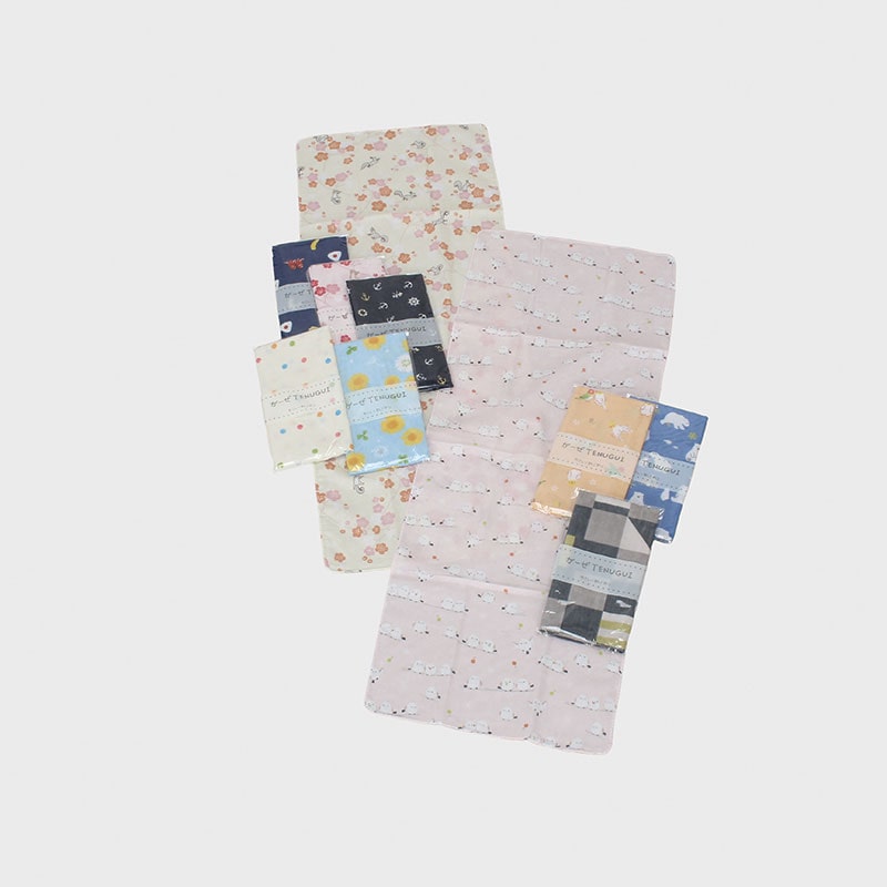 色地ファンシー柄ガーゼ手拭(1P袋)