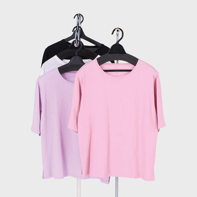 婦人5分袖60双シルケット無地Tシャツ