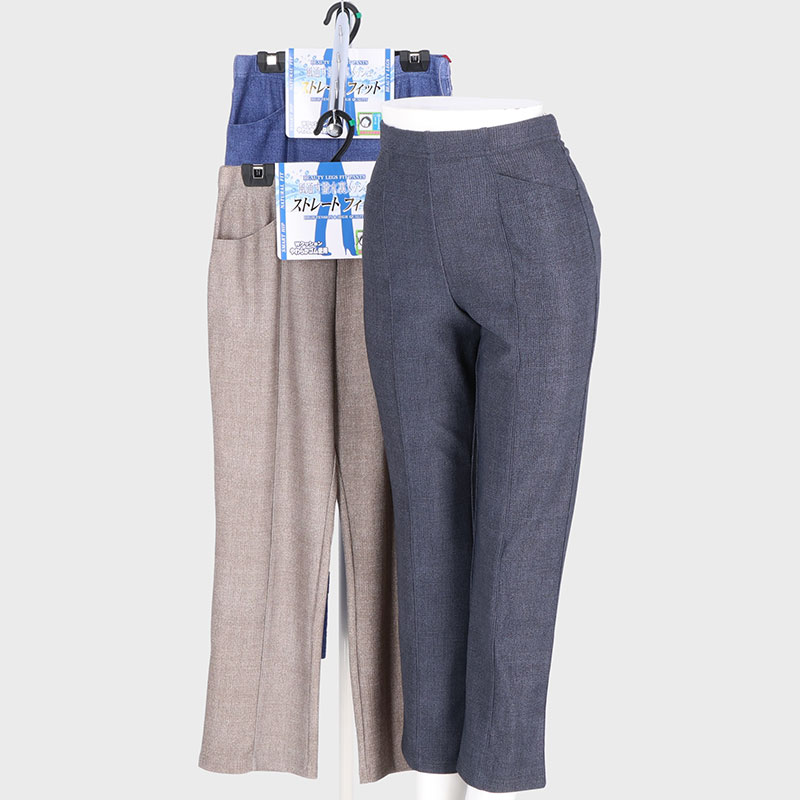 婦人風通すひんやり裏メッシュストレートパンツ