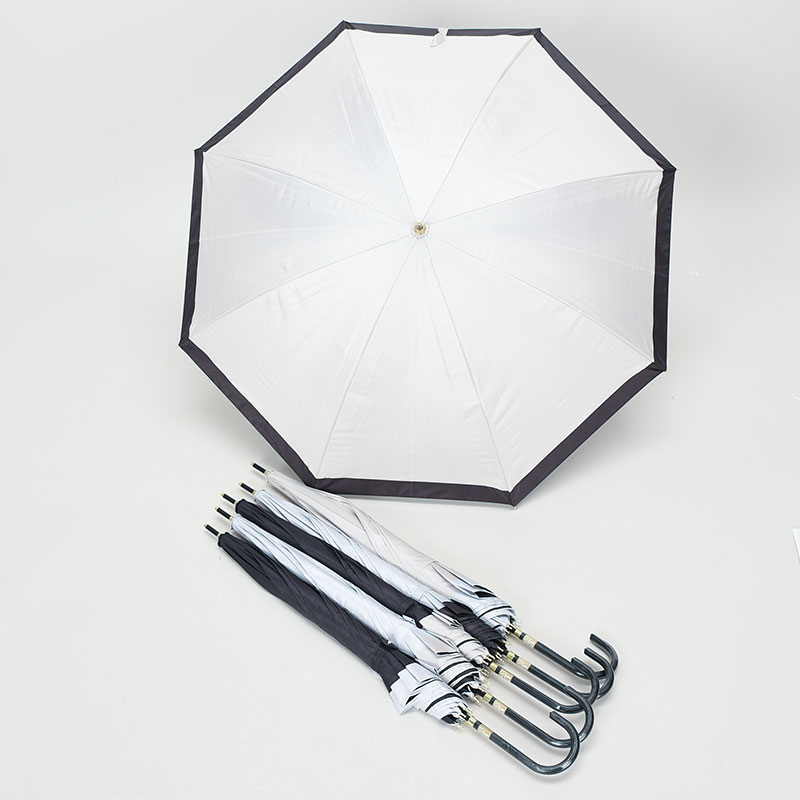 晴雨兼用ブラック50cm手開き傘(バイカラー)