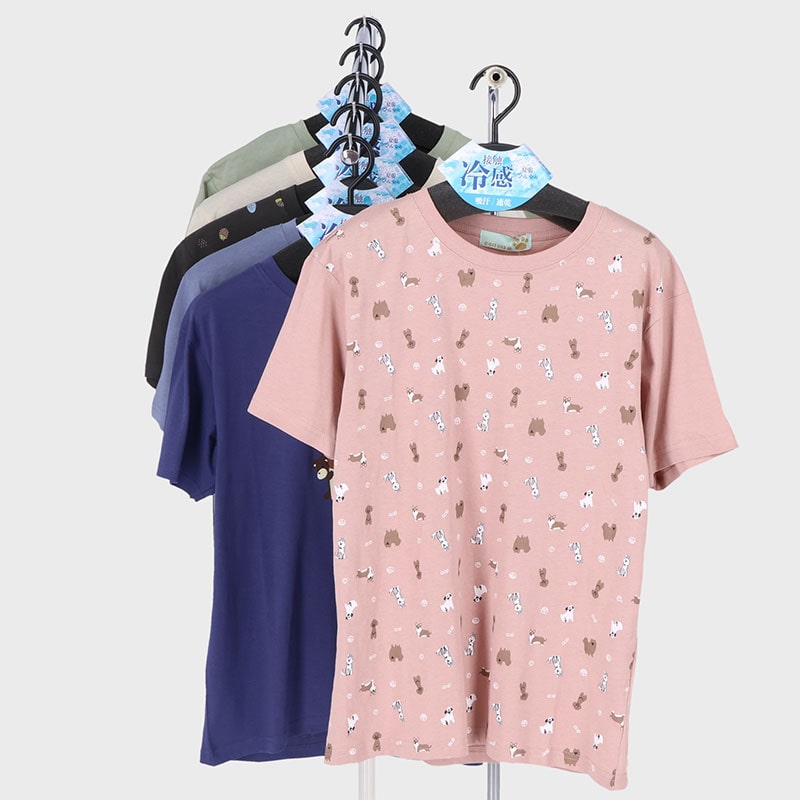 婦人半袖接触冷感動物柄Tシャツ6柄
