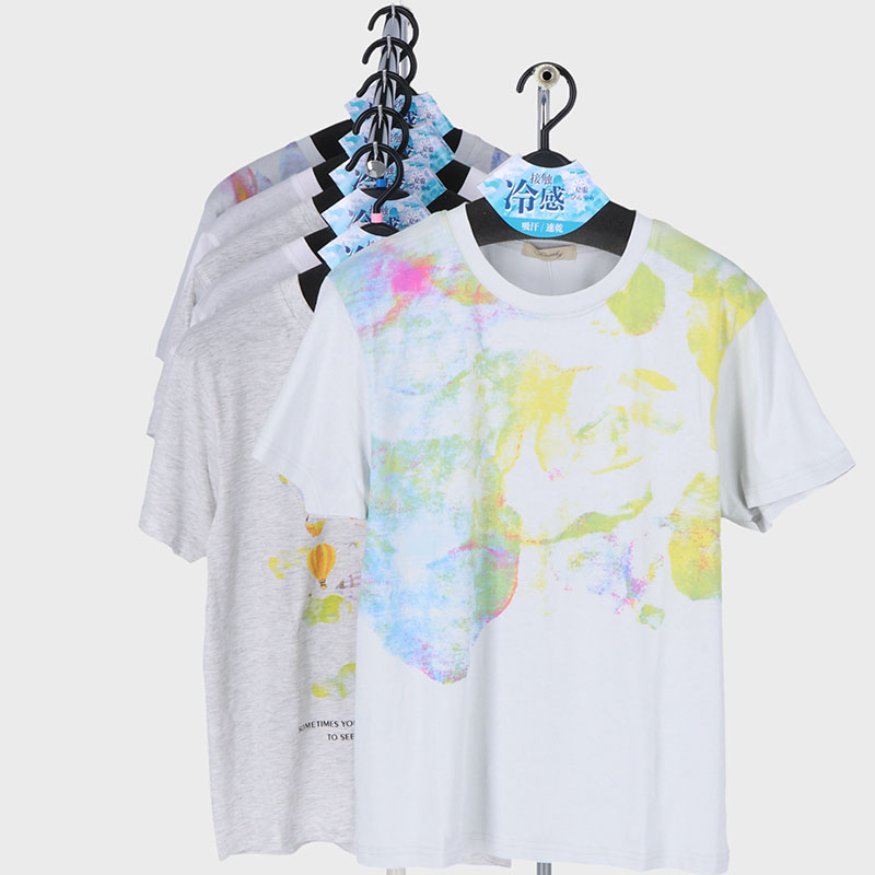 婦人半袖接触冷感水彩調Tシャツ6柄