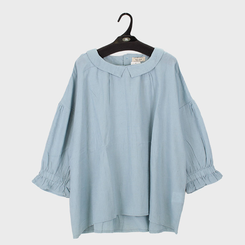 婦人『isoLaine』7分袖衿付プルオーバー