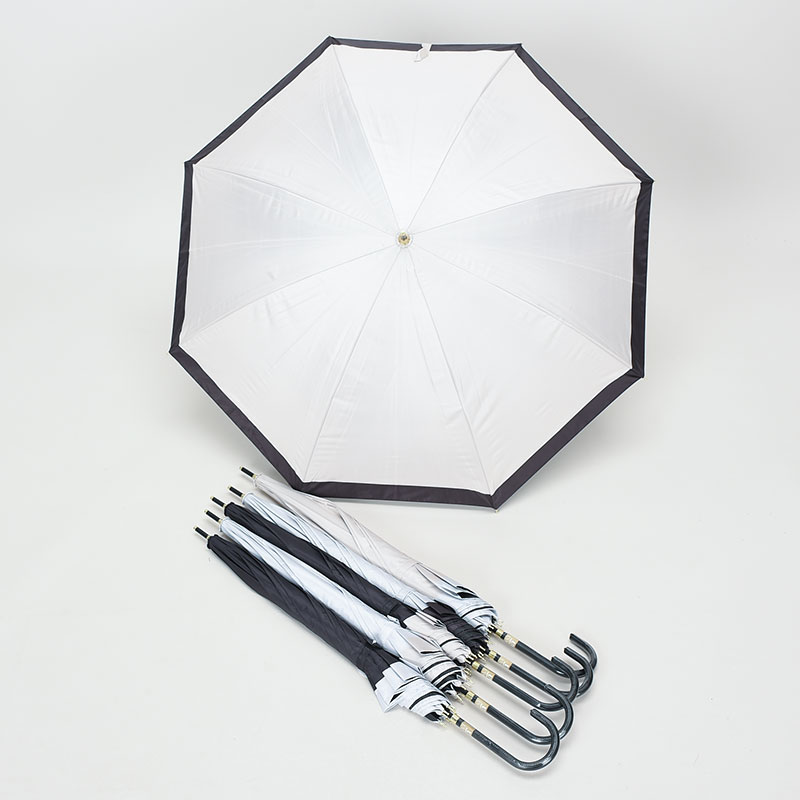 晴雨兼用ブラック50cm手開き傘(バイカラー)