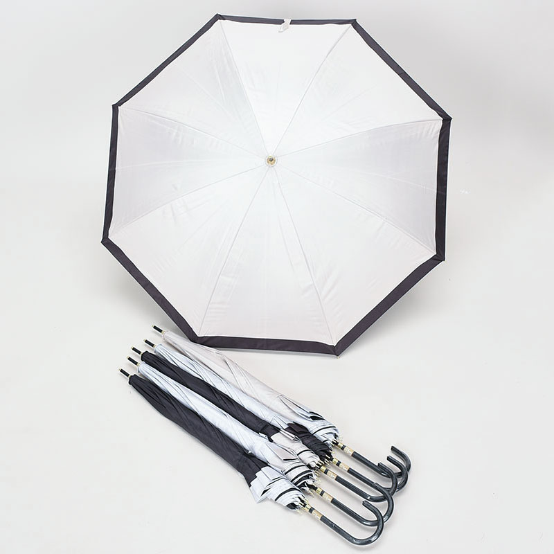 晴雨兼用ブラック50cm手開き傘(バイカラー)