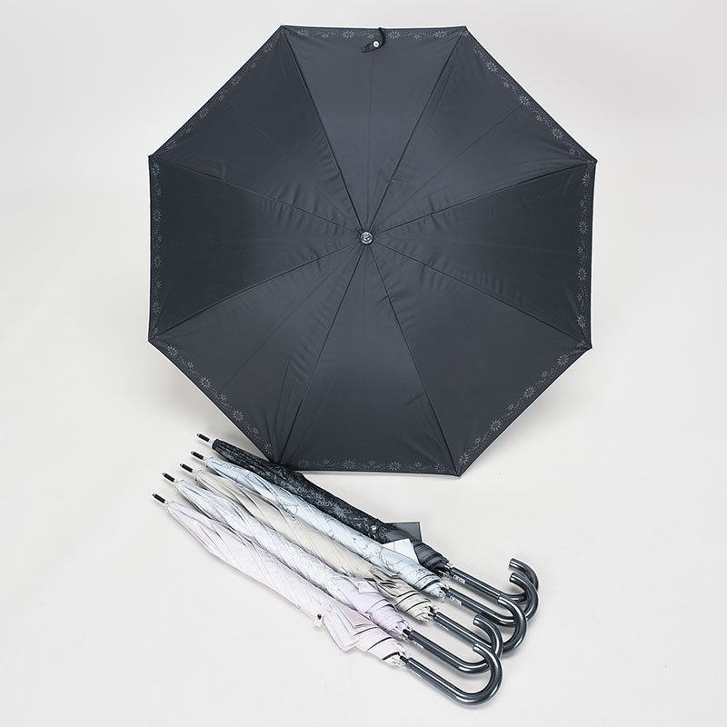 晴雨兼用ブラック50cm手開き(柄)