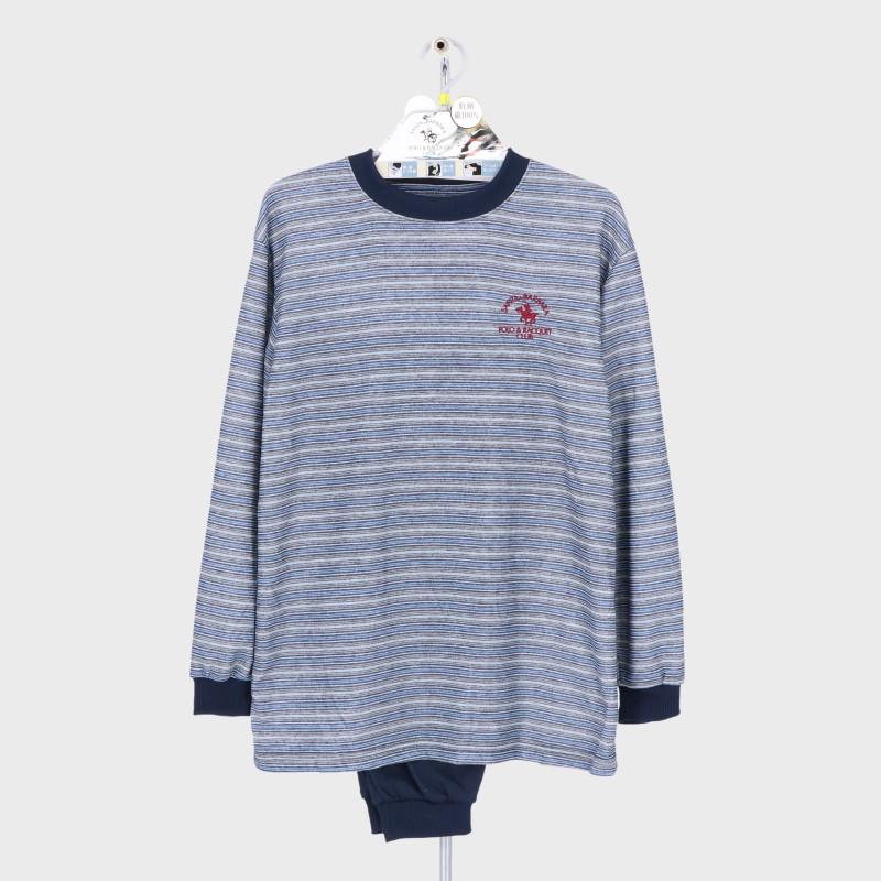 紳士『SANTA BARBARA POLO』裏綿ダンボール丸首Tスーツ(先染ボーダー)