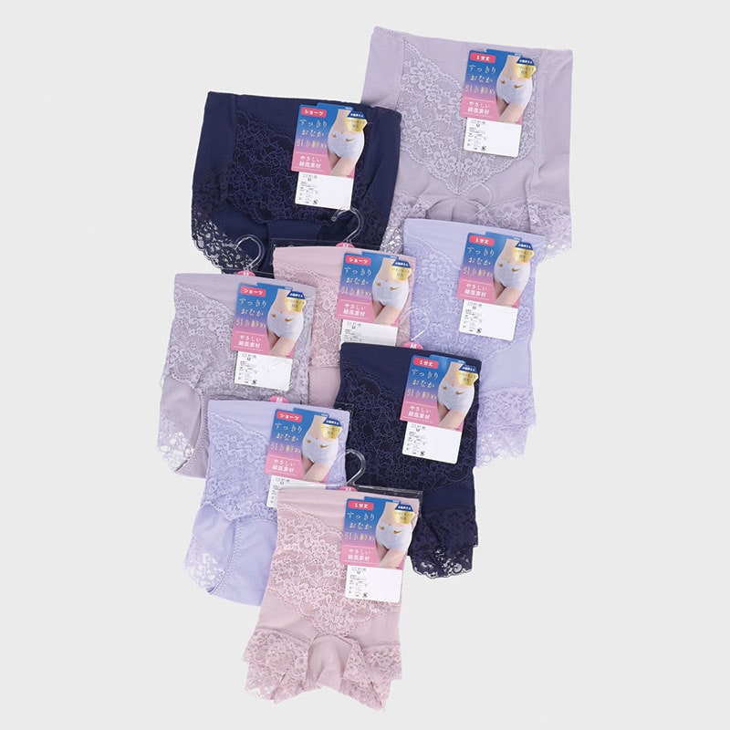 婦人綿ベア天お腹押さえショーツ(太レース)