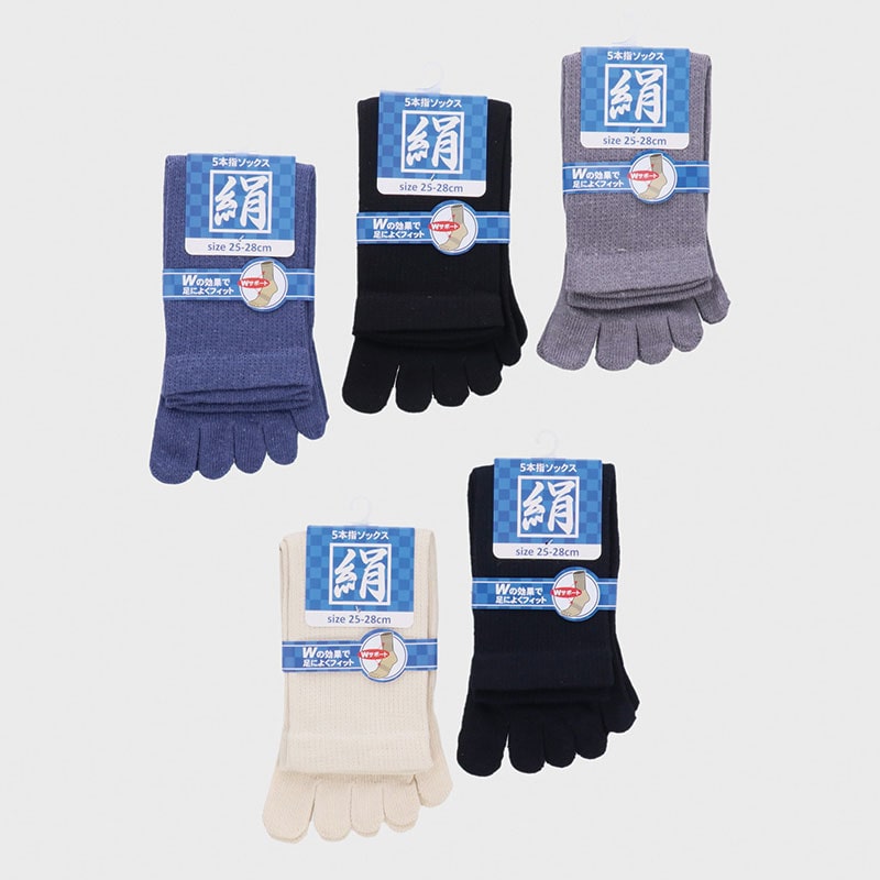 紳士絹混5本指ソックス