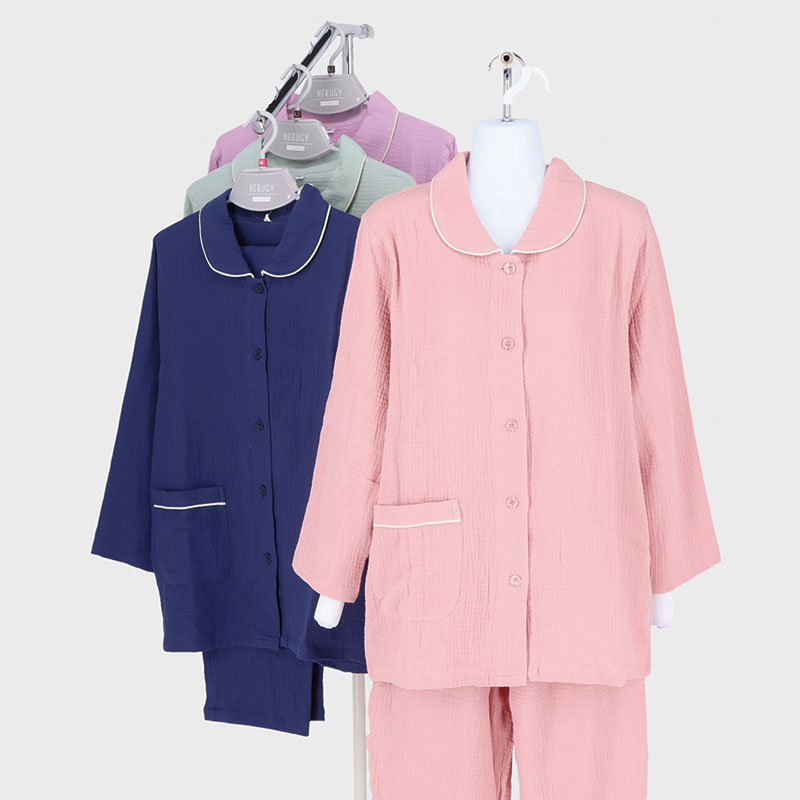 婦人綿100%ふんわり2重ガーゼパジャマ