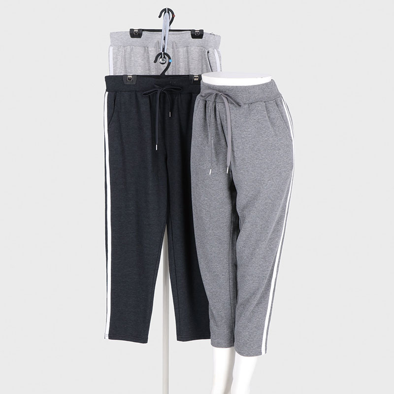 婦人裏毛サイドラインテーパードパンツ