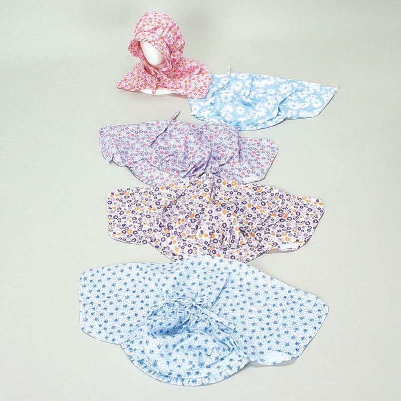 婦人プリントフリル農帽子