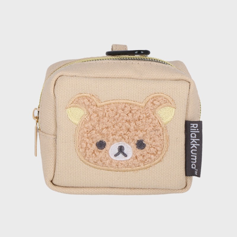 『リラックマ』カラビナ付きミニポーチ 立体アップリケ刺