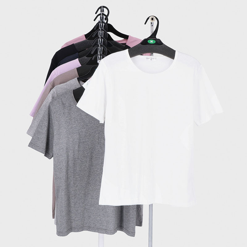 婦人大寸半袖綿100無地Tシャツ