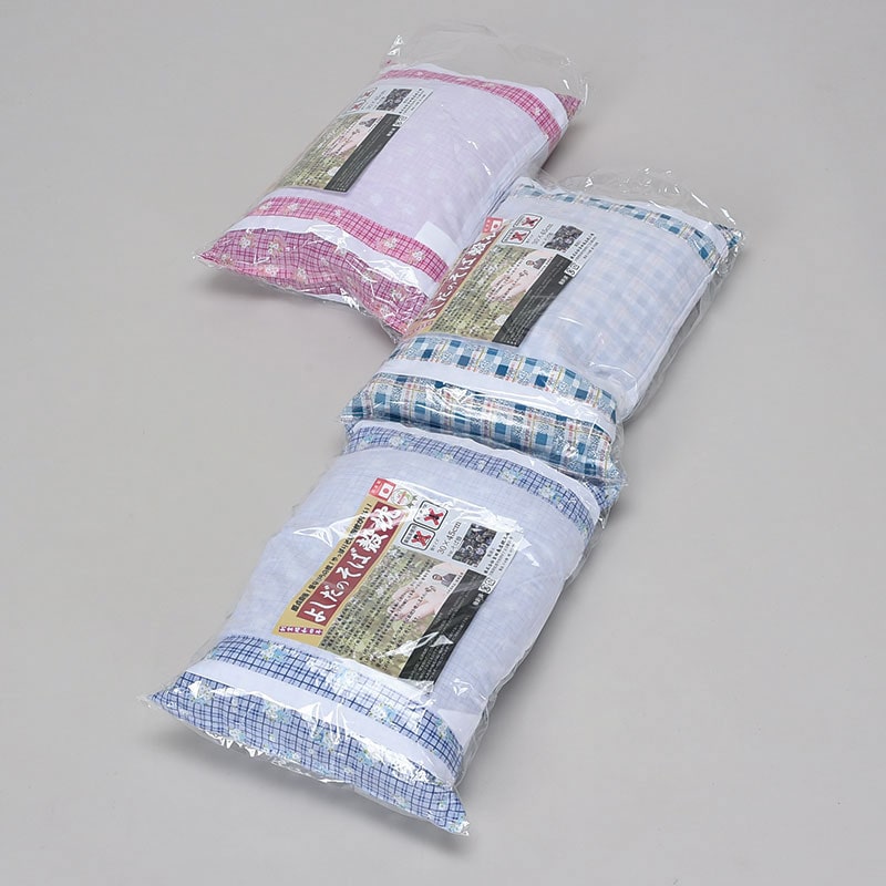 そば枕 白カバー付き 35×50cm ブルー