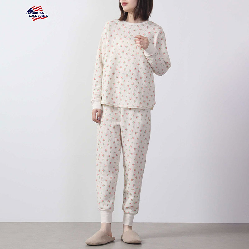 婦人『JEMORGAN』CVCワッフル花柄3点セット