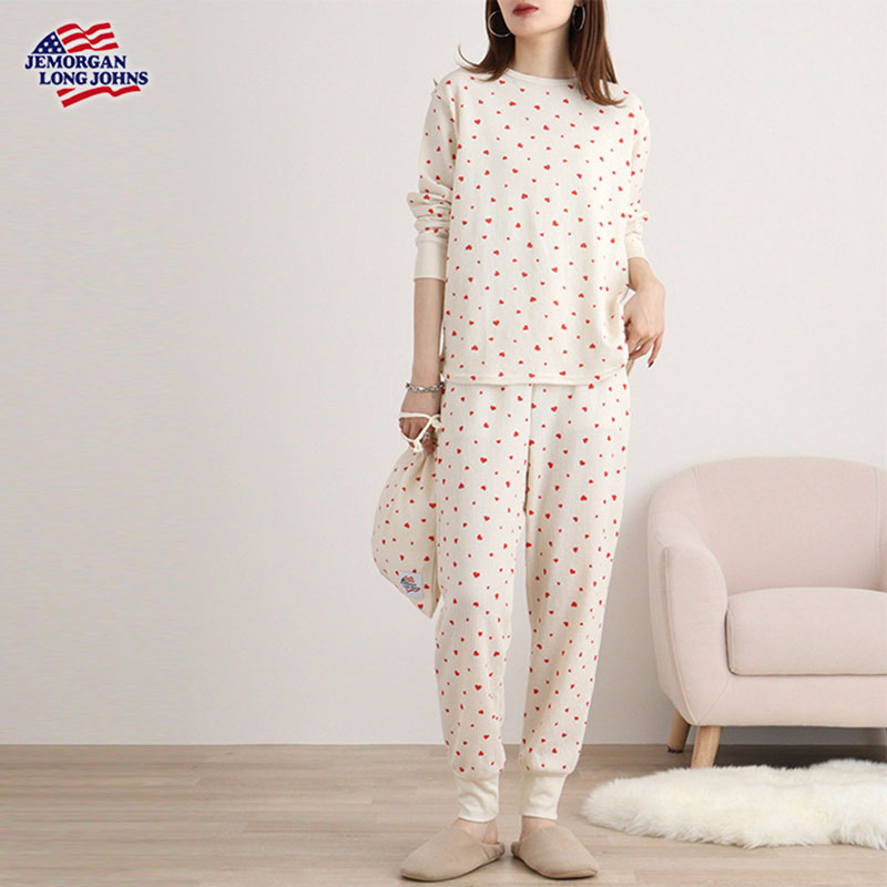 婦人『JEMORGAN』CVCワッフルハート柄3点セット