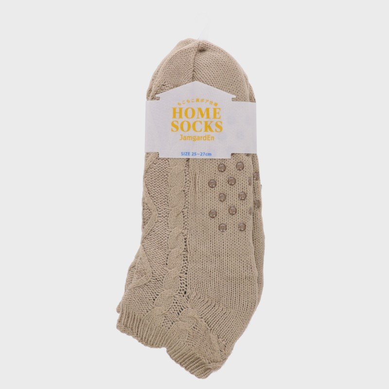 紳士『HOME SOCKS』裏ボアケーブルルームソックス(すべり止め付き)