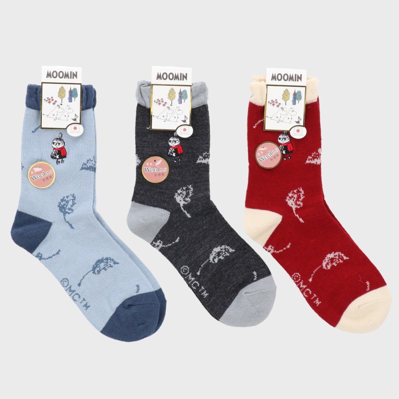 婦人『MOOMIN』ウールMIXミイ刺しゅう国産ソックス