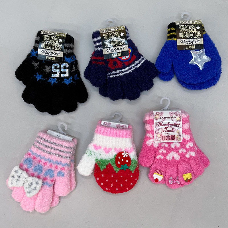 日本製モチーフ付きふわふわベビー手袋