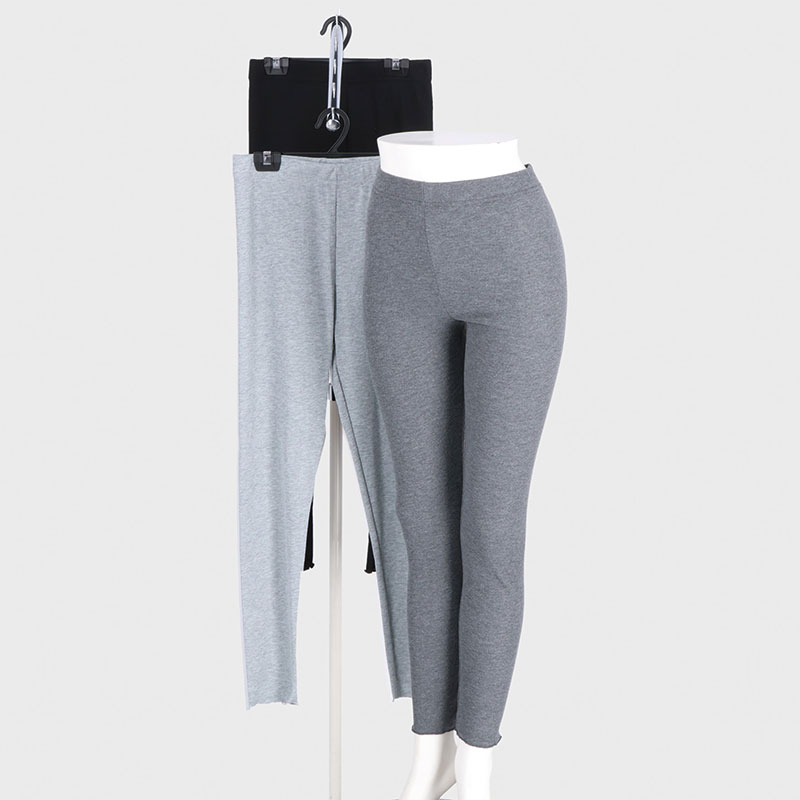 婦人綿混リブ裾メローレギンス